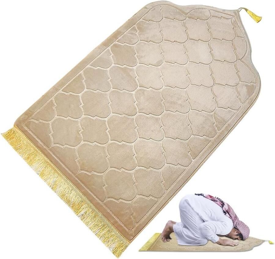 Tapijt voor de woonkamer draagbaar gebedstapijt om te verzamelen huistapijt voor dames en heren luizig zacht antislip moderne decoratie 65 x 110 cm