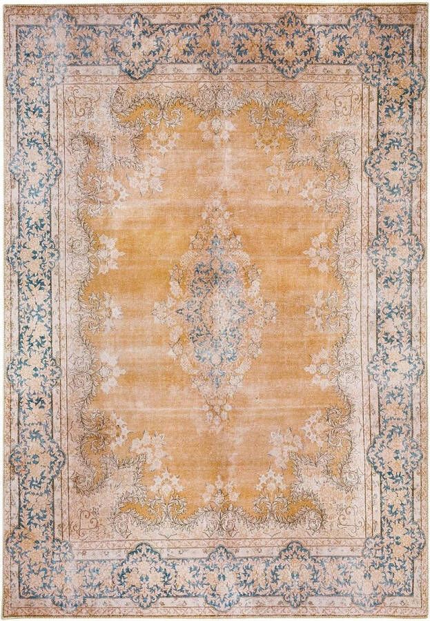 Tapijt voor woonkamer wasbaar oosters tapijt opvouwbaar vintage keukentapijt voor eetkamer slaapkamer werkkamer kantoor outdoor picknick oranje 120 x 170 cm