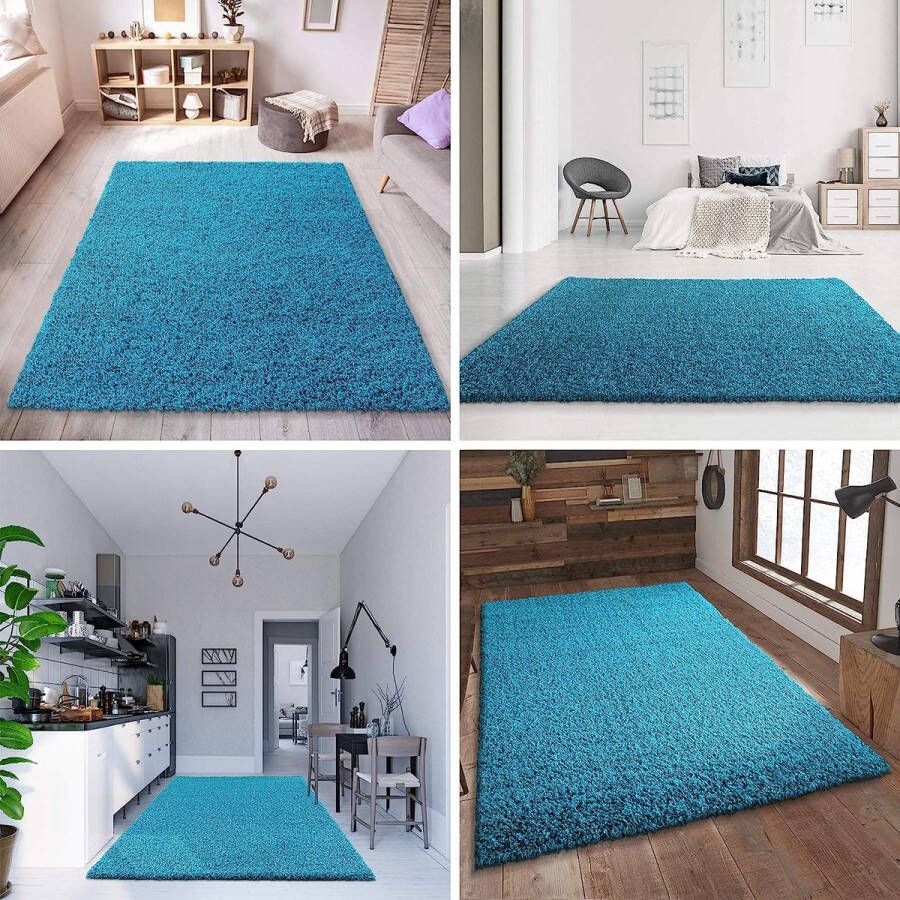 tapijt woonkamer aqua hoogpolig langpolig modern afmetingen: 160 x 230 cm