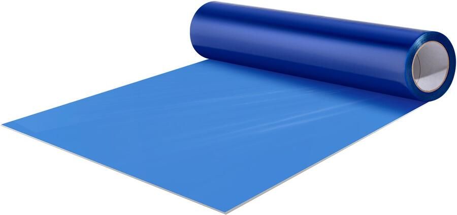 Tapijtbeschermingsfolie 61 X 61 M Zelfklevende Vloerbeschermingsfolie Eenvoudig Te Installeren Polyethyleen Matbeschermingsrol voor Renovatie Blauw