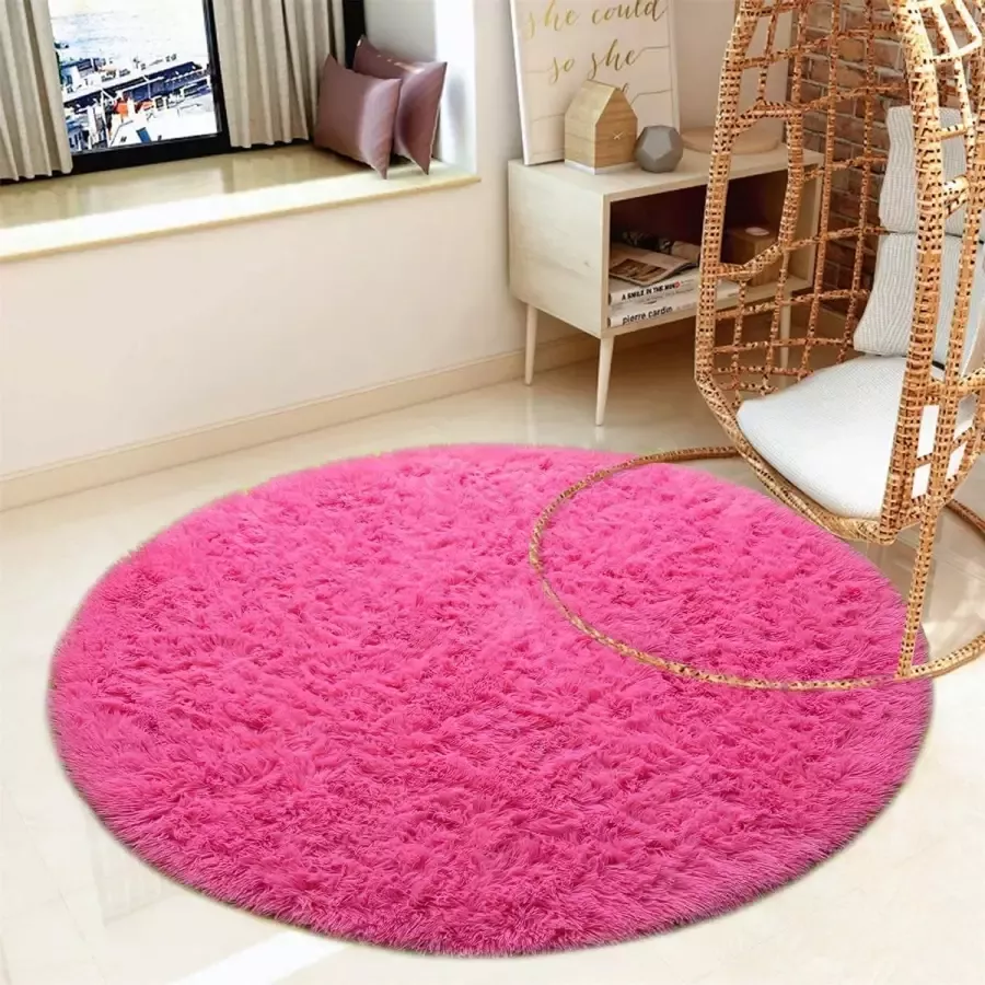 Tapijten pluche vloerkleed superzacht faux pluizig modern pluizig binnentapijt voor woonkamer slaapkamer buitentapijt (roze rood 100 x 100 cm)
