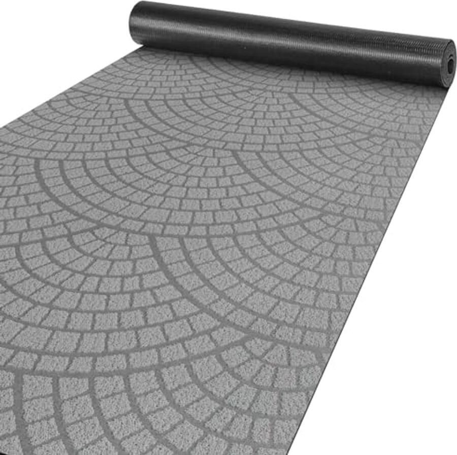 Tapijtloper Antislip Wasbaar 67 x 180 cm voor Keuken Hal en Woonkamer Velours Grijs