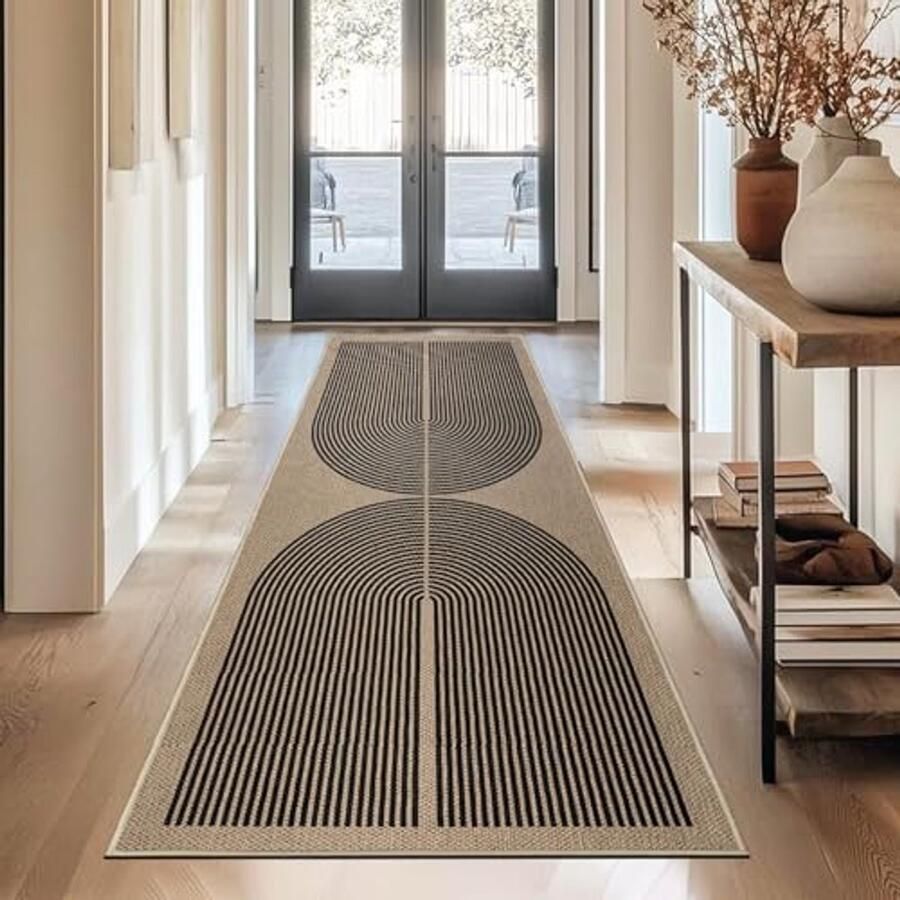 Tapijtloper Jute Look 80 x 200 cm Wasbaar en Antislip Kitchen Runner