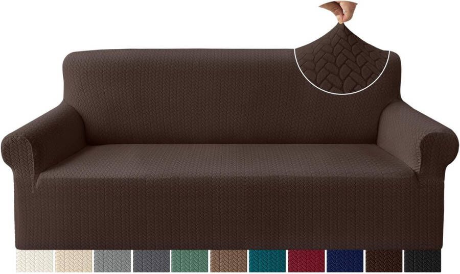 Tarweaar Jacquard Sofa Cover (3 maten chocolade)