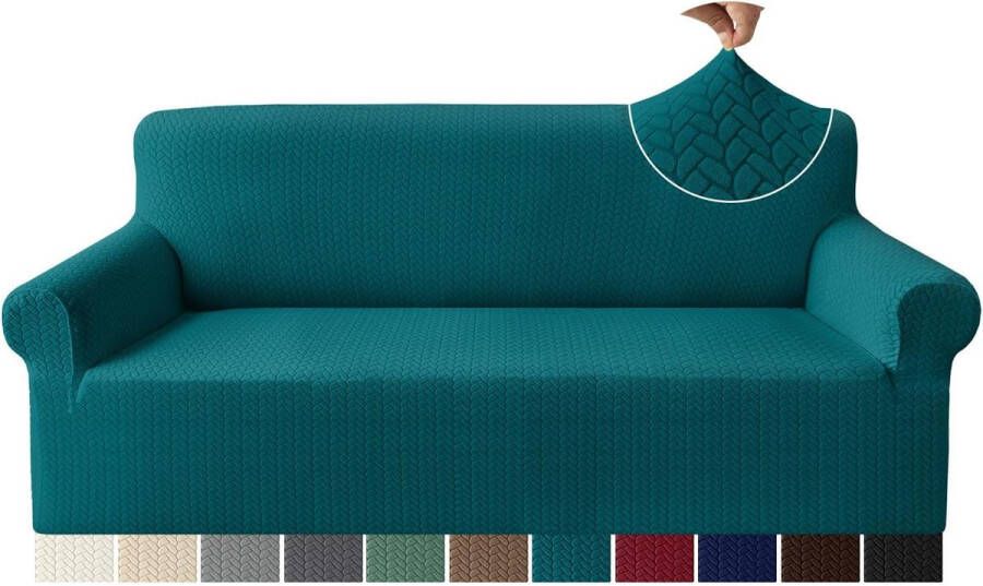 Tarweaar Jacquard Sofa Cover (3 maten zwart-groen)