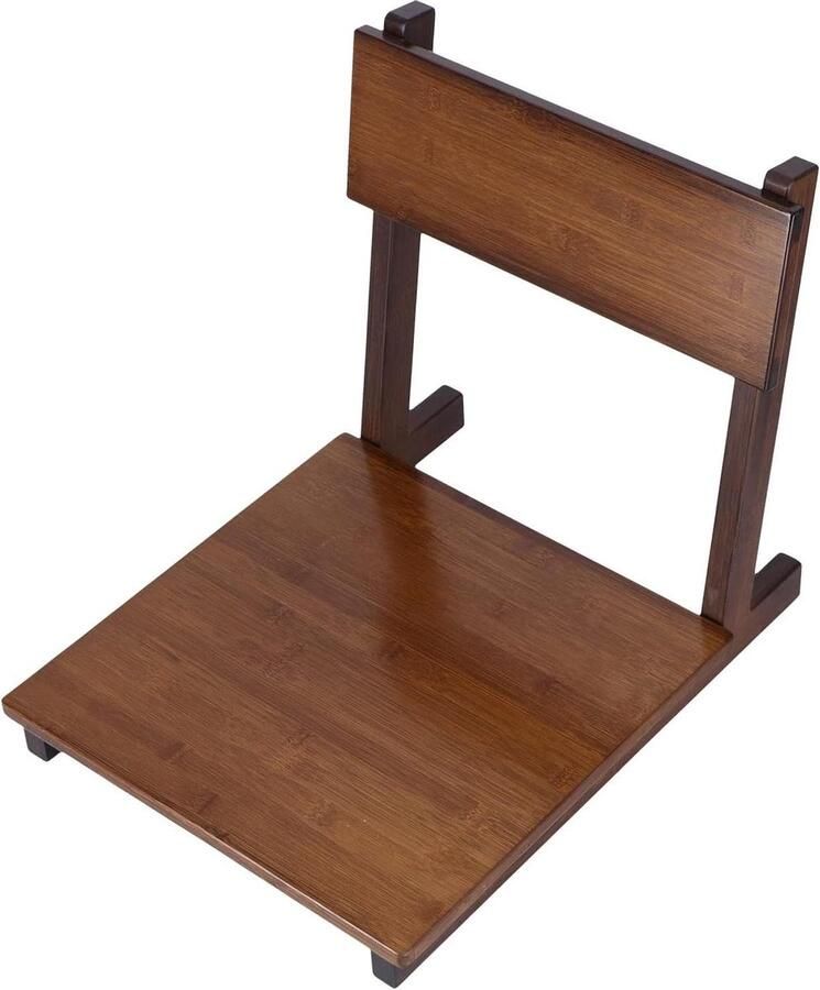 Tatami Stoel Draagbare Vloer Stoel Japanse Pootloze Stoel Houten Meditatie Vloer Stoel Japanse Kamer Stoel Meditatie Vloer Zitplaatsen Woonkamer Slaapkamer(Okkernoot)