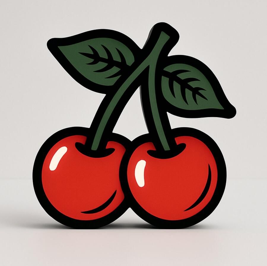 Tattoo Lightbox Cherry – 3D LED Wandlamp Tattoo Design – Uniek Cadeau Tattoo Artiest & Fan Leeslampje Kinderen Cadeau Jongen Meisje of Baby Muur Decoratie Kunst Kinderkamer Babykamer Origineel Kraamcadeau of Geboorte Cadeau