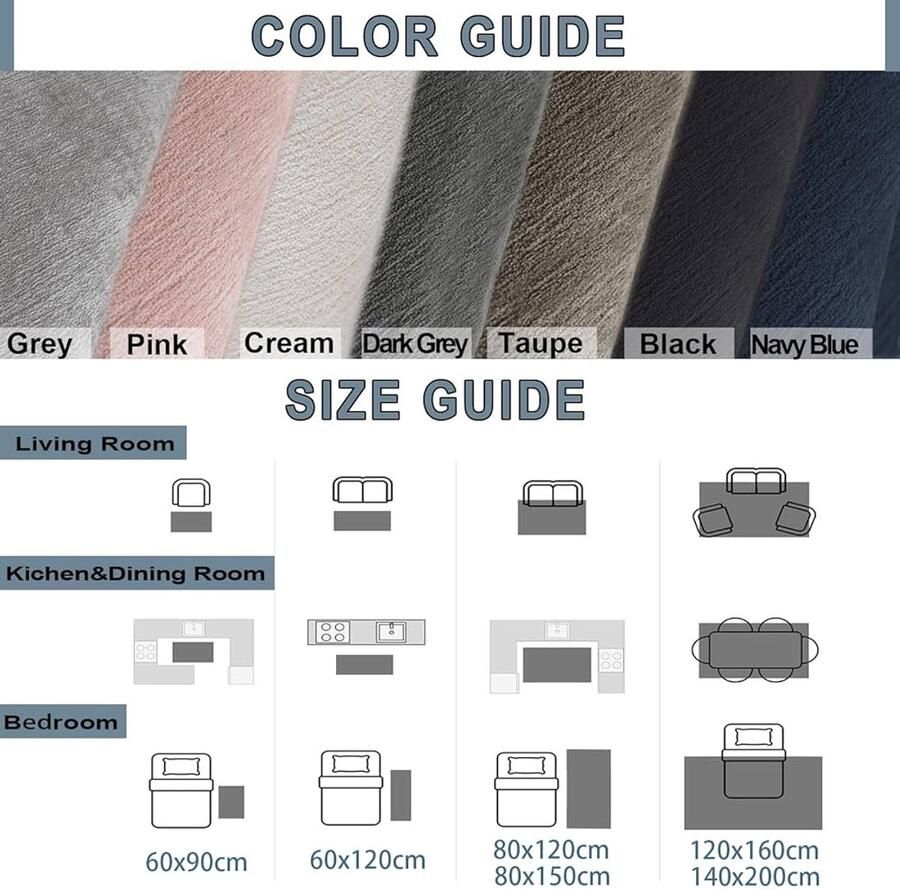 Taupe Kurzflor Tapijt Wasbaar Vloerkleed 80x150cm