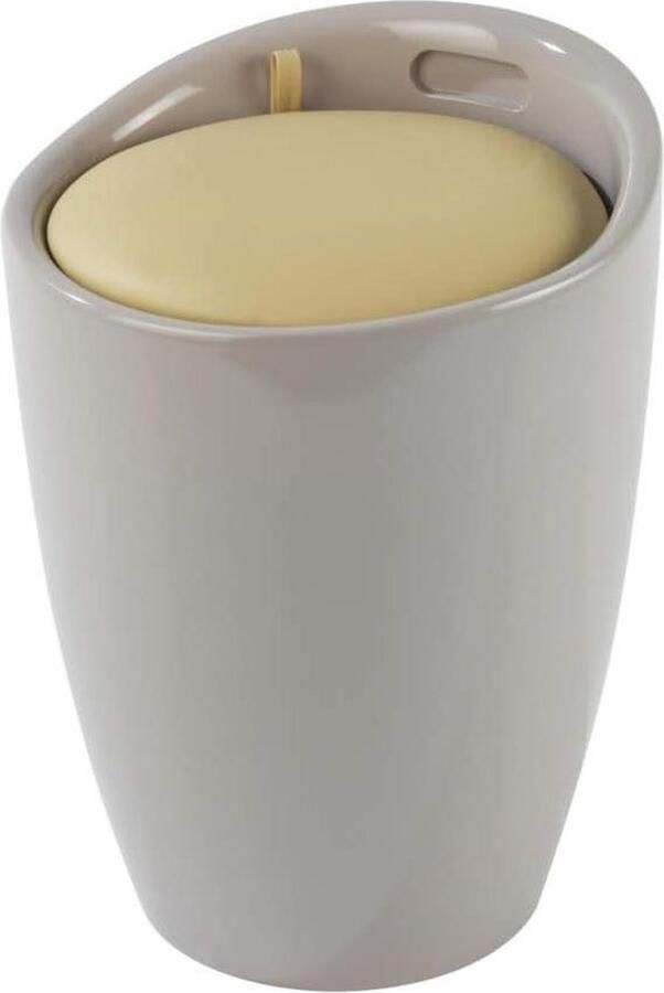 Taupe Velvet Footstool Hocker Candy