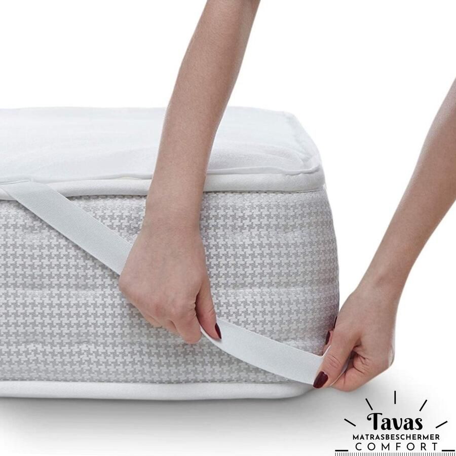 Tavas Comfort Waterdichte Matrasbeschermer 70x140cm Babybed Ledikant of Juniorbed Incontinentie Matrashoes Molton met 4 elastische banden Ademend Waterproof hoeslaken 100% Katoenen Badstof Wit