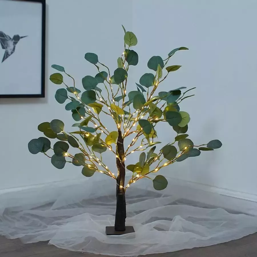 Xtraworks Kunstmatige Eucalyptus plant Lamp Decoratie leuk voor met kerstmis voor woonkamer en slaapkamer-LED lamp-Werkt Op Batterijen