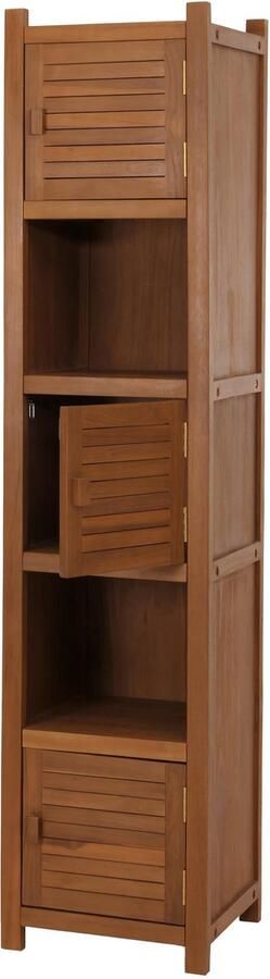 Teak hoog planchet MCW-M87 badkamermeubel planchet badkamer hoogwaardige B-kwaliteit teak (kernhout 20-30 jaar) 181x40cm