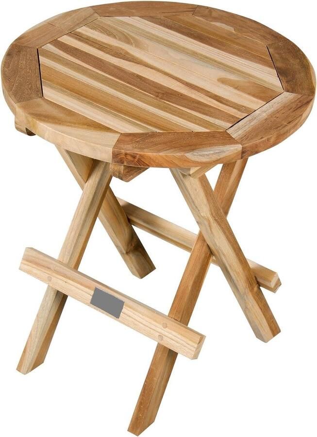 Teak side table Ø 50 cm balcony table for garden decor bijzettafel buiten