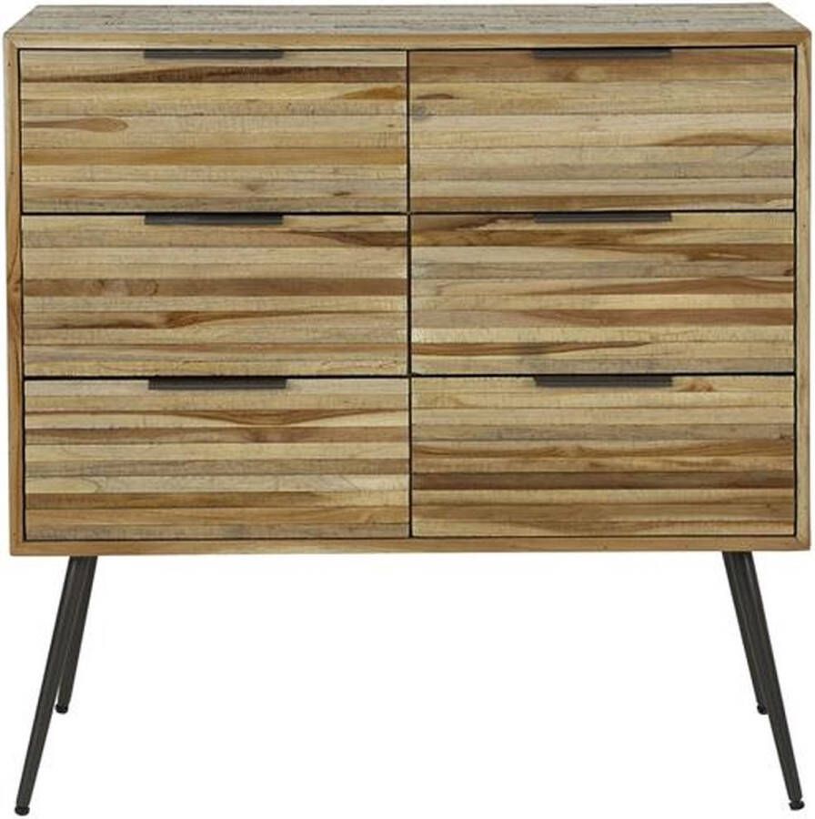 Teakhout ladekast kastje met lades kastje industrieel