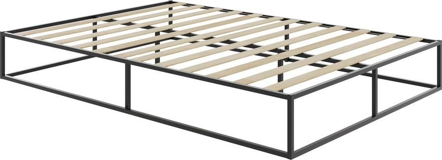 Tectake Bedframe Metalen bedframe zonder hoofdbord- Incl. lattenbodem van populierenhout Draagkracht 250 kg Bergruimte onder het bed 140 x 200 x 25 5 - Foto 2