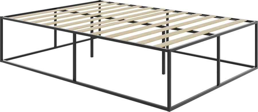 Tectake Bedframe Metalen bedframe zonder hoofdbord- Incl. lattenbodem van populierenhout Draagkracht 250 kg Bergruimte onder het bed 140 x 200 x 46 5 - Foto 2