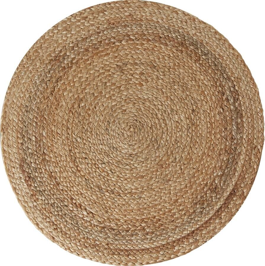 Tectake Handgeweven tapijt Duurzaam en onderhoudsvriendelijk vloerkleed Rond Jute naturel Verkrijgbaar in verschillende maten Natuurlijk Ø 60 cm - Foto 2