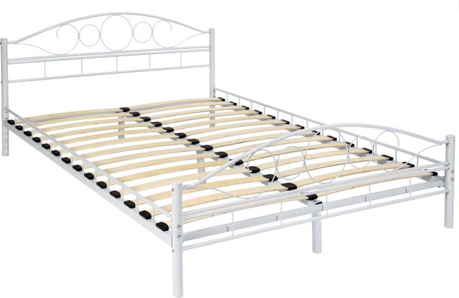 Tectake Metalen Bedframe met Lattenbodem 140 x 200 cm Een- of tweepersoonsbed van metaal Twijfelaar Bedframe voor slaapkamer en logeerkamer Zwart Verschillende kleuren en maten - Foto 2