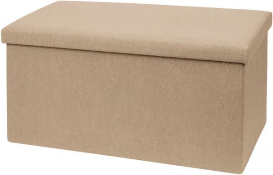 Teddy Opbergpoef Vouwbaar Wit 76 cm breed 38cm hoog bankje organizer