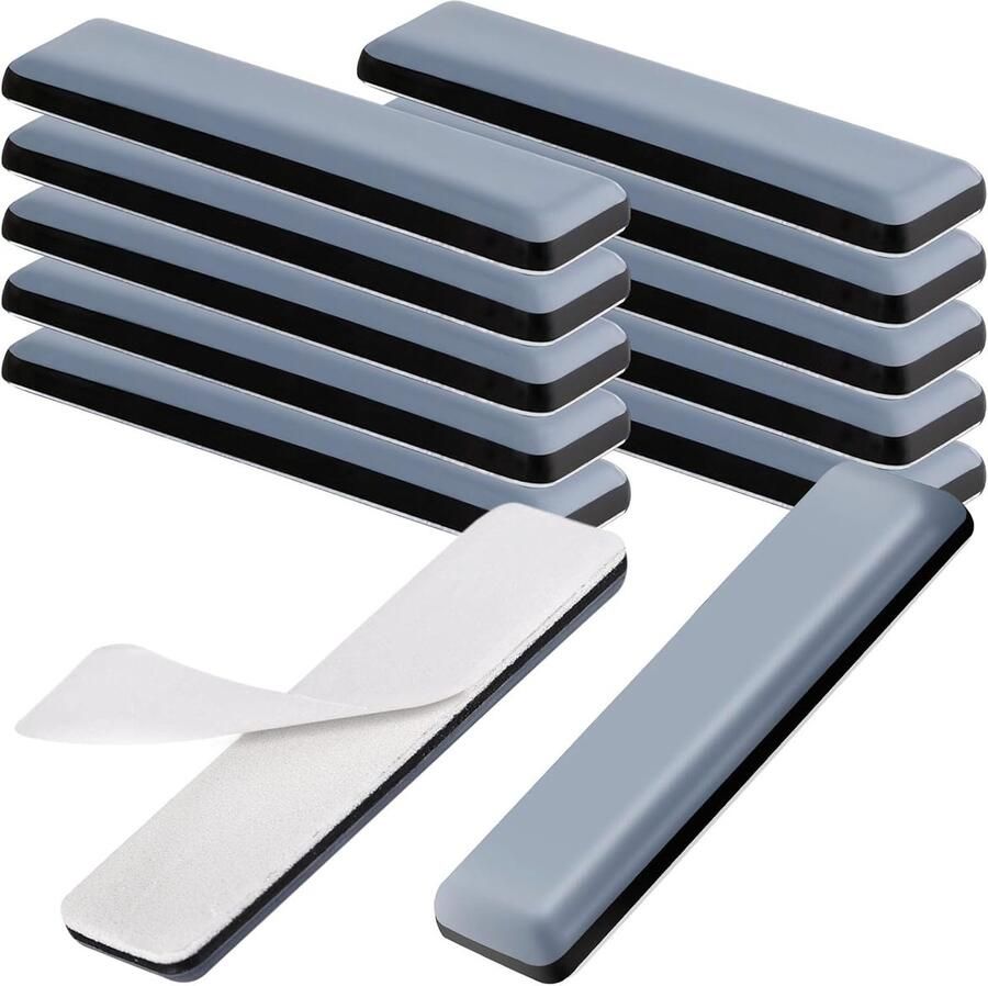 Teflon Meubelglijders 12 stuks zelfklevend 19 x 70 mm tapijtglijders bescherming voor parket tegels laminaat stil glijden krasbescherming voor stoelen bank zware meubels
