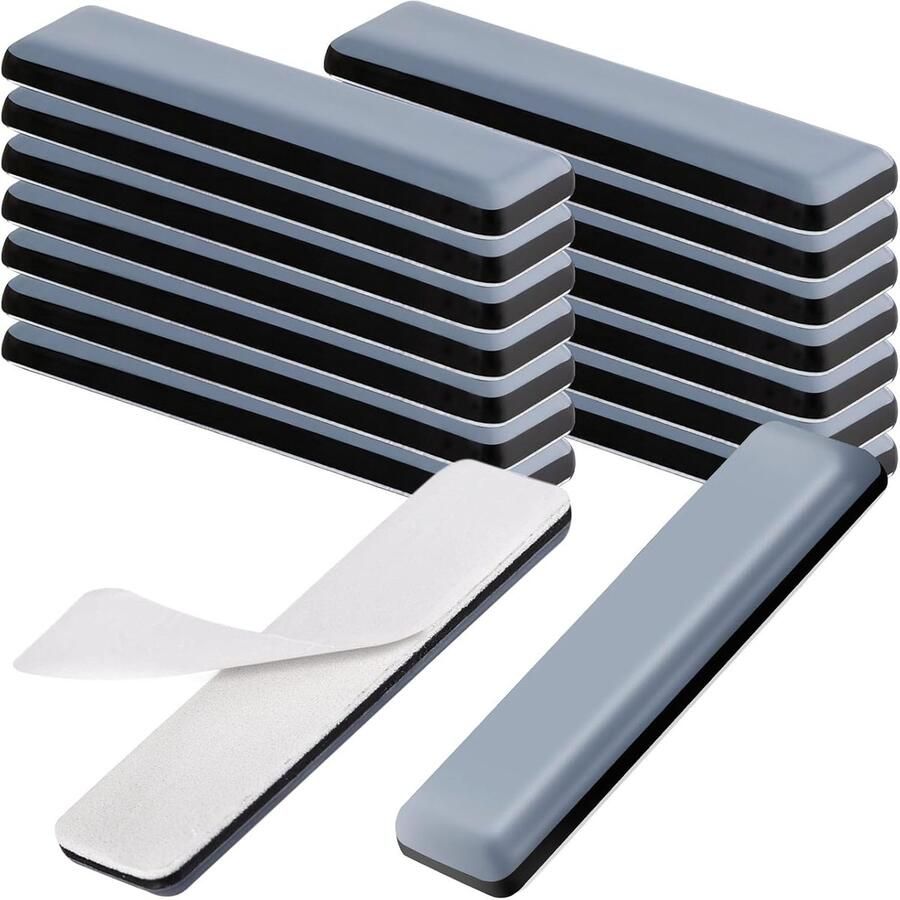 Teflon Meubelglijders 16 stuks zelfklevend 19 x 70 mm tapijtglijders bescherming voor parket tegels laminaat geruisloos glijden krasbescherming voor stoelen bank zware meubels