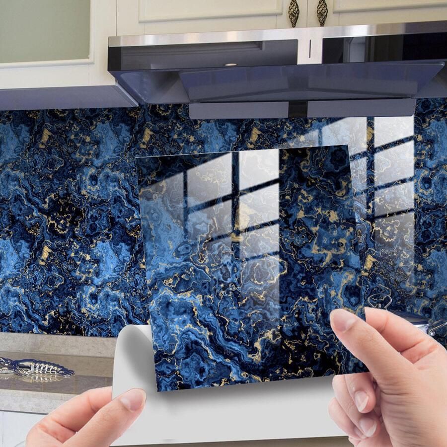 Tegelstickers imitatie marmeren kristallen filmtegelwandstickers 15 x 15 cm 10 vellen PVC-tegelstickers tegelfilm zelfklevend behang waterdichte wandstickers geschikt voor keukens kasten meubels tafels