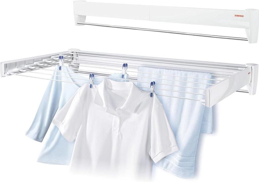 Telegant 81 Protect Plus Wanddroger Uittrekbaar en Compact Ideaal voor Badkamer Balkon Opvouwbare kledingrek