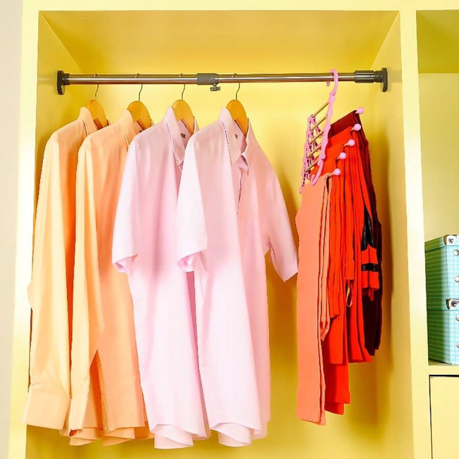 Telescoopstang van metaal kledingkaststang zonder boren douchegordijnstang kledingstang om op te hangen buisdiameter 25 22 mm 40-60 cm draagvermogen 15-20 kg