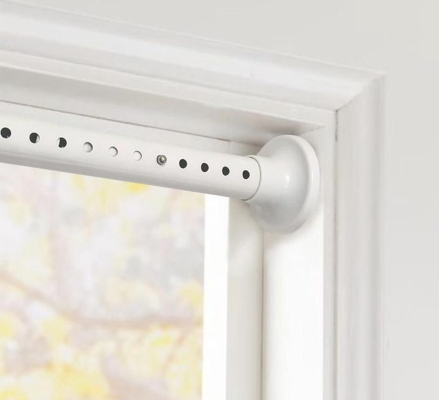 Telescoopstang zonder boren gordijnroede voor klemspanning gordijnroede voor douche voor badkamer raam kledingkast wit 110-165CM 32mm