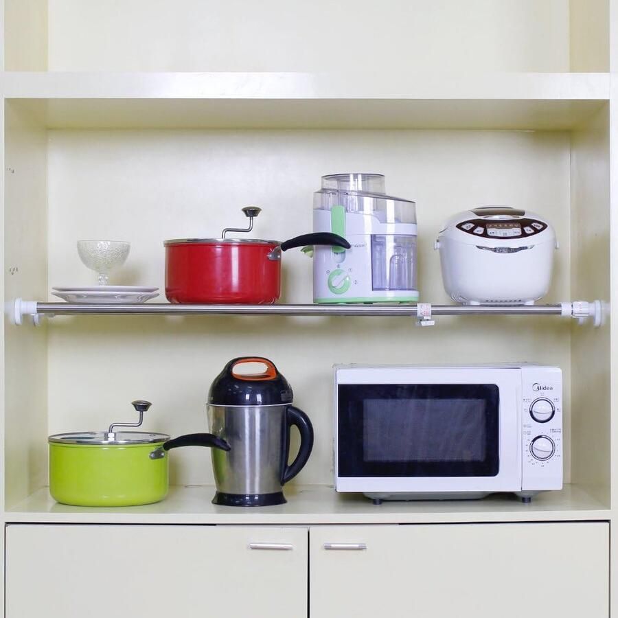 Telescopisch kledingkastsysteem zonder boren plankverdeler zware spanning kastorganisator uitschuifbaar voor kledingkast roestvrij staal ivoor