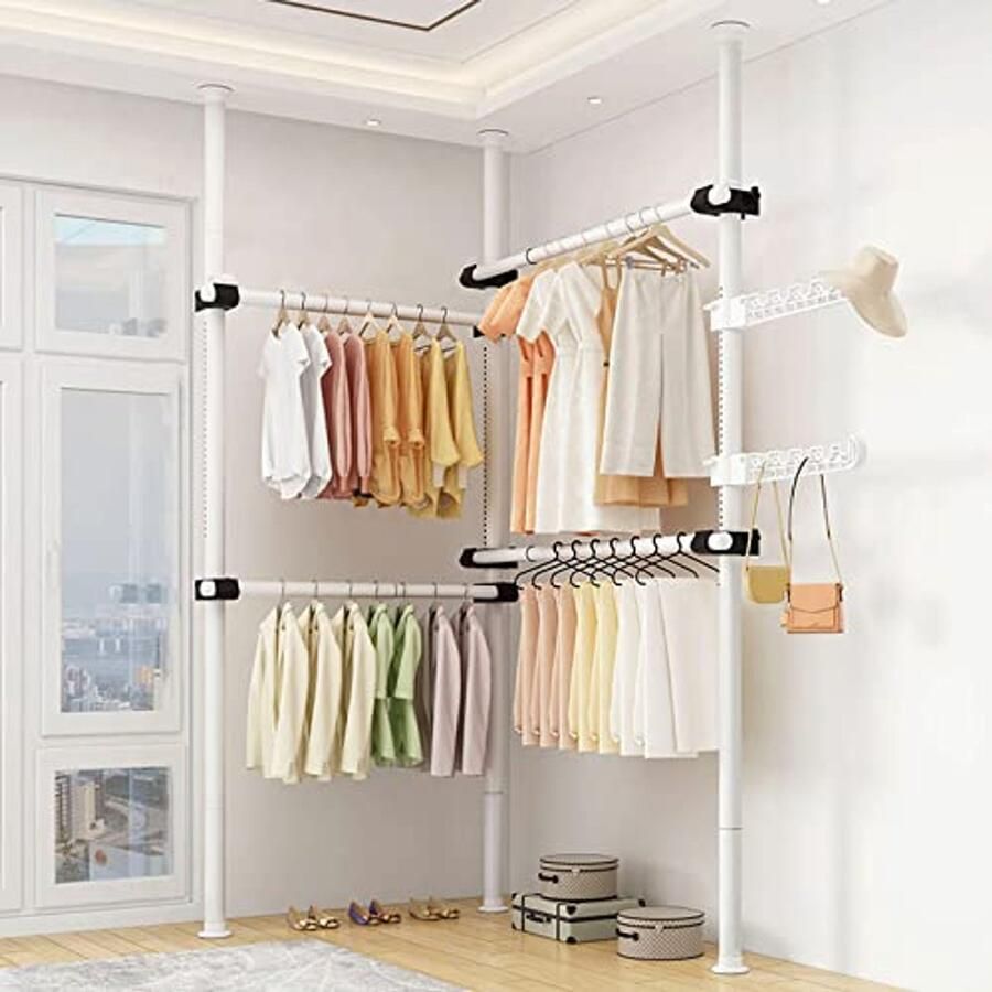Telescopische Kledingstang Draagbaar en Verstelbaar Kledingrek voor Thuis