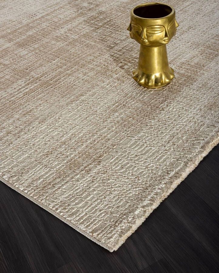 Teppiche Anna Modern Vloerkleed voor Woonkamer Slaapkamer en Gang Beige-D3 160 x 230 cm