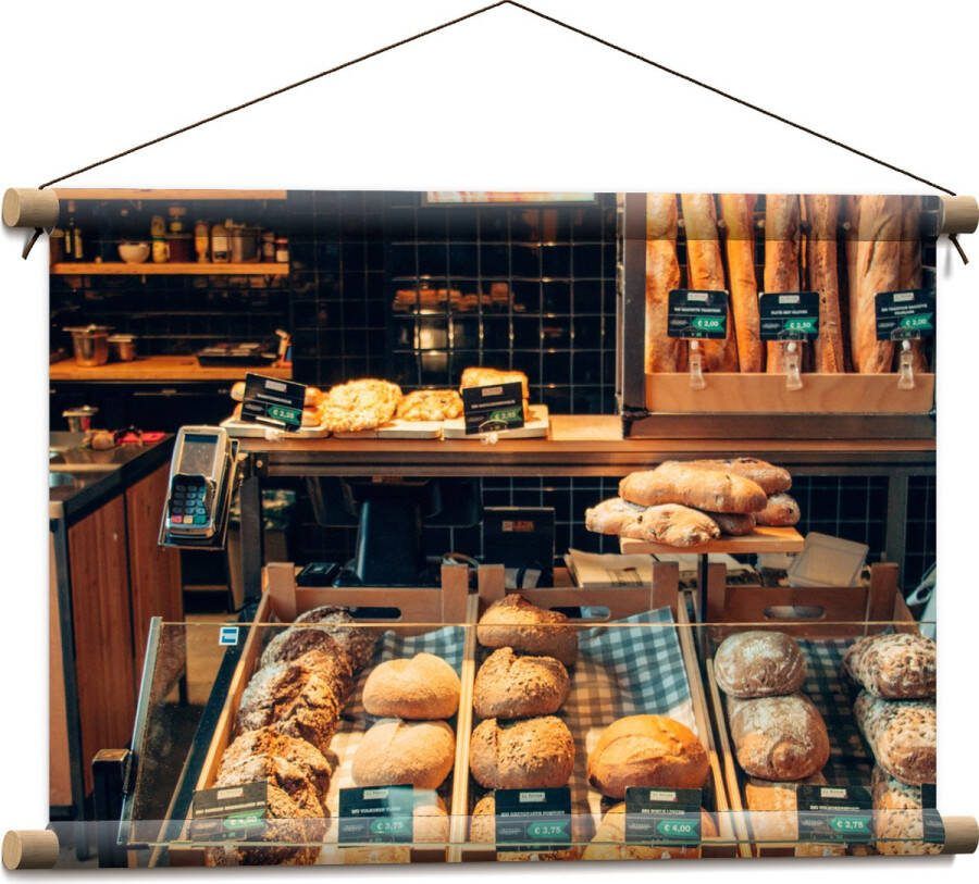 Textielposter Bakkerij Brood Vitrine 60x40 cm Foto op Textiel - Foto 1