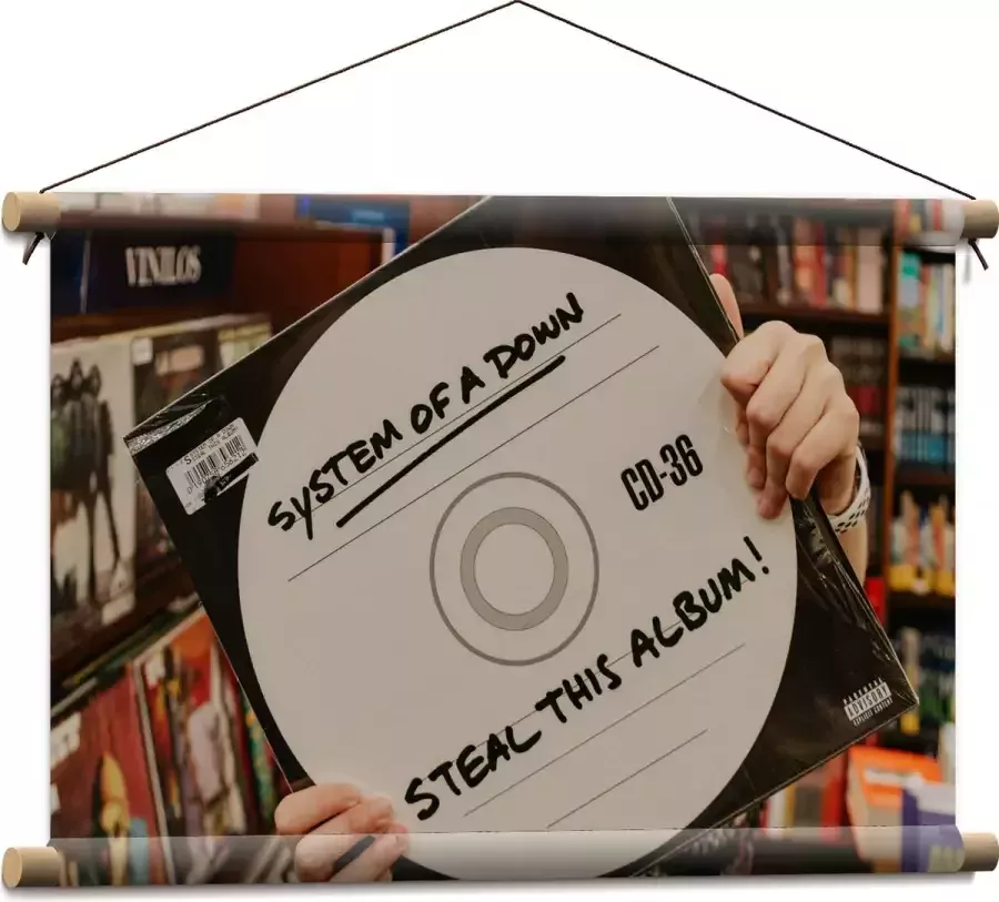 Textielposter Grote Plaat in Bibliotheek 60x40 cm Foto op Textiel