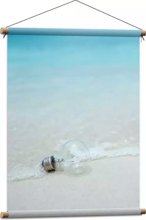 Textielposter Lamp op het Strand 60x80 cm Foto op Textiel