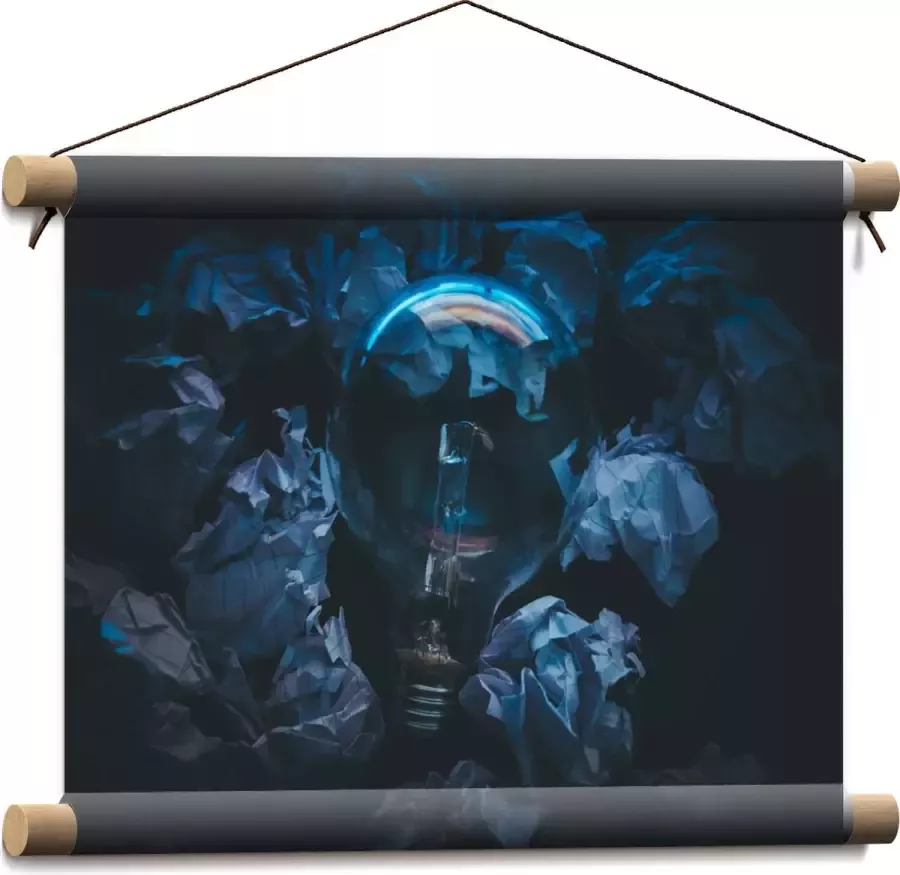 Textielposter Lamp tussen Proppen Papier 40x30 cm Foto op Textiel