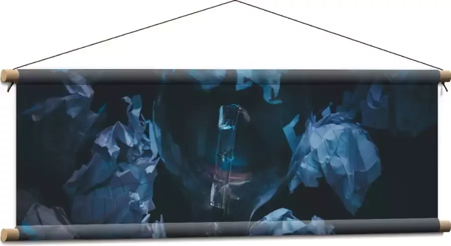 Textielposter Lamp tussen Proppen Papier 90x30 cm Foto op Textiel