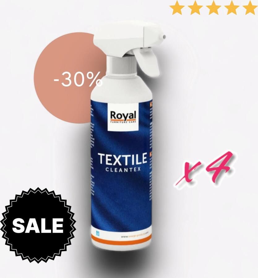 Textile Cleantex Royal Furniture Care Cleantex 500 ML Furniture Care Spray 30% Korting 4 Flessen 2000 ML Meubelreiniger