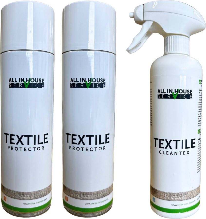 Textile Protector 2x 500ml + Textile Cleantex Vlekkenspray 500ml