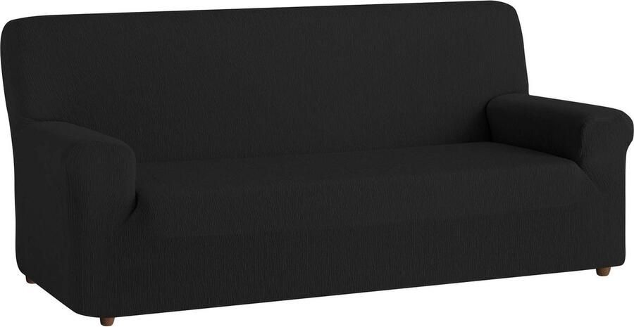 Textil-Home elastische bankhoes TEIDE bankhoes 3 zits 180 a 240 cm. Kleur zwart