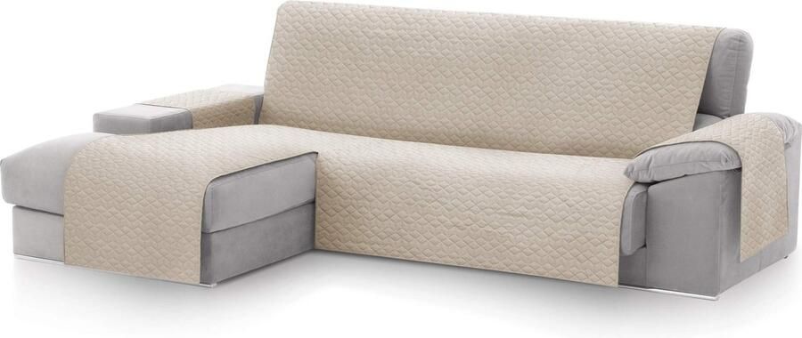 Textilhome Gewatteerde beschermende bankhoezen CIRCUS Afmeting Chaise longue Linker arm 200cm Plaatsen Ideaal kinderen huisdieren Beschermhoesge. Kleur Ivoor (Van voren gezien) Merk: TEXTIL-HOME