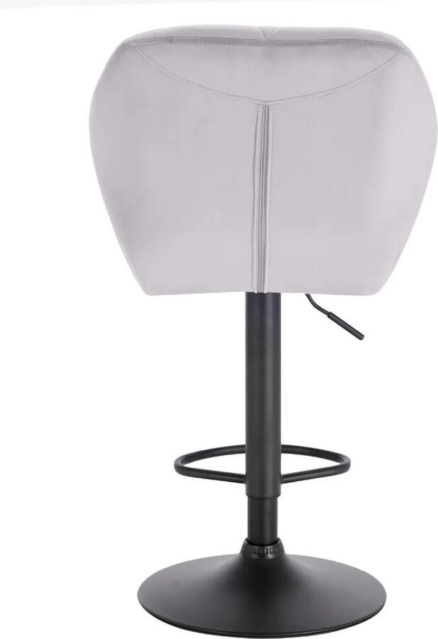 THA Barkrukken 1 Stuk Verstelbaar Velvet Barkruk Luxe Barkrukken Met Rugleuning Barkrukken Hoge Bar Krukken Licht Grijs - Foto 2
