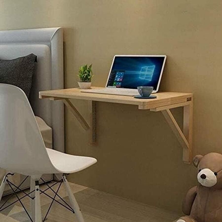 The Coffee Table Company Tables Aan de muur gemonteerd Drop-Leaf opklapbare keukenmuur rechthoekig eenvoudig dineren massief houten kantoorstudie laptopbureau ruimtebesparend meerdere