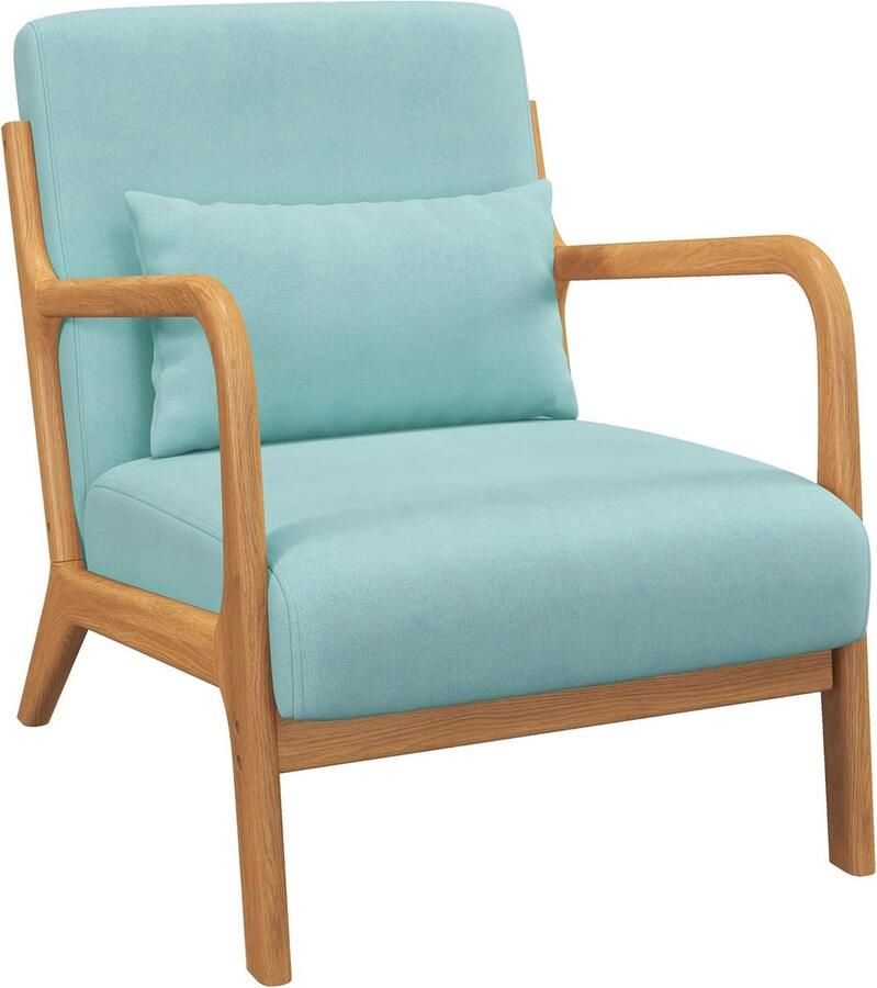 Loungestoel met Diepe Zitting en Fluwelen Look Comfortabele Stoel voor Woonkamer en Kantoor