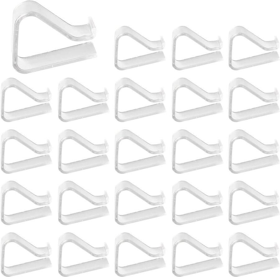 Tafelkleedklemmen 24 stuks Kunststof tafelkleedclips Transparante tafelkleedhouders Winddichte tafelkleedhouderklemmen voor tafels van 2-35 cm Voor binnen en buiten