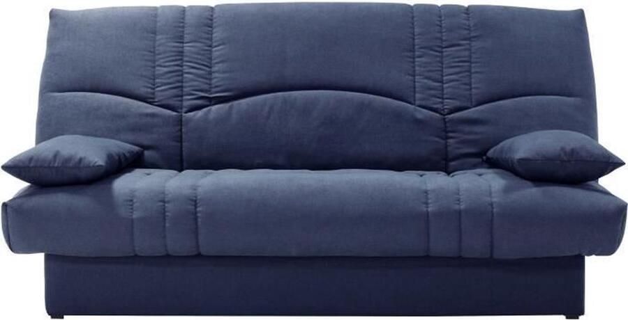 THELMA 3-zits slaapbank Donkerblauwe Soro stof Bed 125x190 cm L190 x D92 x H96 cm