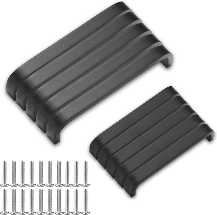 Meubelgrepen Set van 10 Kastgrepen 128 mm & 96 mm Handgrepen voor Keuken en Meubels Zwart Aluminiumlegering