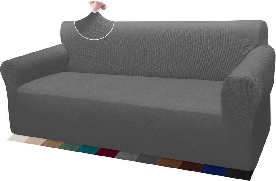 Thick Bankhoes elastische jacquard stijlvolle bescherming 3-zits lichtgrijs