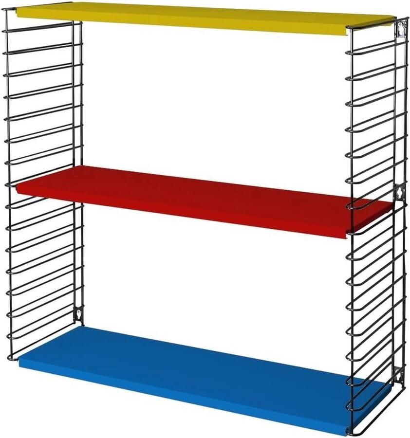 Tijdloos en modulair wandrek veelzijdig design 1 stuk tricolor metaal 70x21x68 cm
