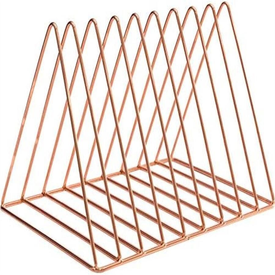 Tijdschrift Organizer 9 Vaks Driehoek Documenthouder Bureau Sorteren & Opslag Kantoor & Thuisgebruik Metaal Roségoud 1 Stuk